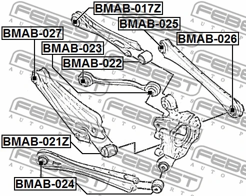BMAB-024 FEBEST Подвеска, рычаг независимой подвески колеса (фото 2)