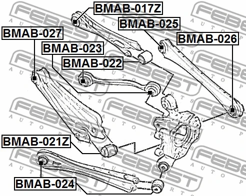 BMAB-025 FEBEST Подвеска, рычаг независимой подвески колеса (фото 2)