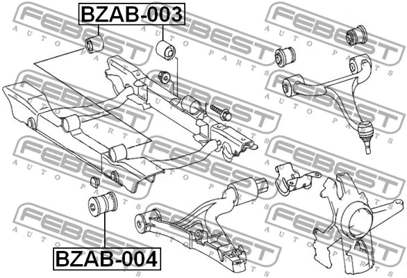 BZAB-004 FEBEST Подвеска, рычаг независимой подвески колеса (фото 2)