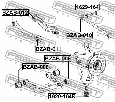 BZAB-009 FEBEST Подвеска, рычаг независимой подвески колеса (фото 2)