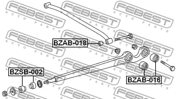 BZAB-016 FEBEST Подвеска, рычаг независимой подвески колеса (фото 2)