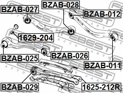 BZAB-026 FEBEST Подвеска, рычаг независимой подвески колеса (фото 2)