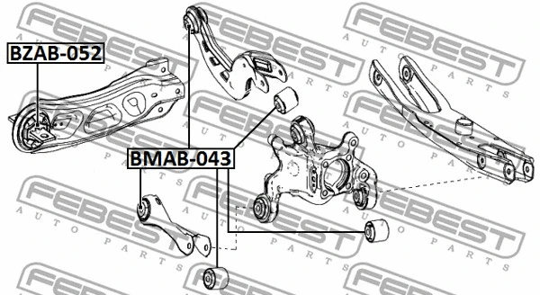 BZAB-052 FEBEST Подвеска, рычаг независимой подвески колеса (фото 2)