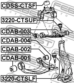 CDAB-001 FEBEST Подвеска, рычаг независимой подвески колеса (фото 2)