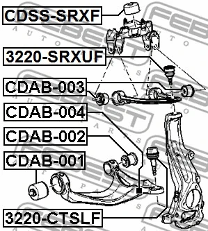 CDAB-003 FEBEST Подвеска, рычаг независимой подвески колеса (фото 2)