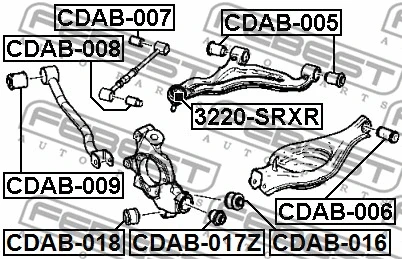 CDAB-005 FEBEST Подвеска, рычаг независимой подвески колеса (фото 2)