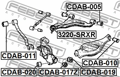 CDAB-010 FEBEST Подвеска, рычаг независимой подвески колеса (фото 2)