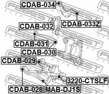 CDAB-028 FEBEST Подвеска, рычаг независимой подвески колеса (фото 2)