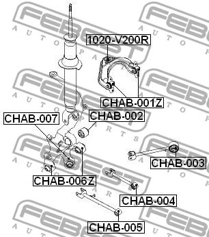 CHAB-004 FEBEST Подвеска, рычаг независимой подвески колеса (фото 2)