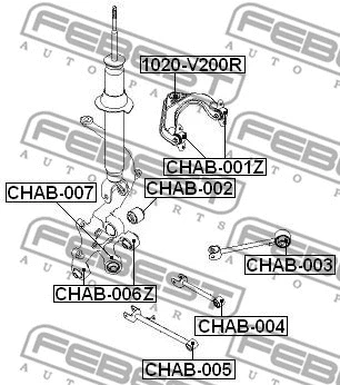 CHAB-006Z FEBEST Подвеска, рычаг независимой подвески колеса (фото 2)