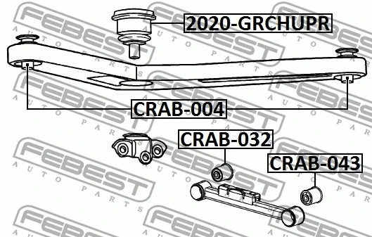 CRAB-043 FEBEST Подвеска, рычаг независимой подвески колеса (фото 2)