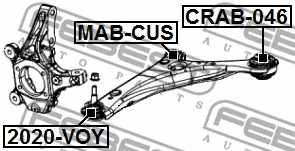 CRAB-046 FEBEST Подвеска, рычаг независимой подвески колеса (фото 2)
