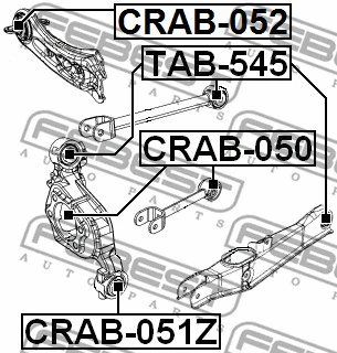 CRAB-051Z FEBEST Подвеска, рычаг независимой подвески колеса (фото 2)