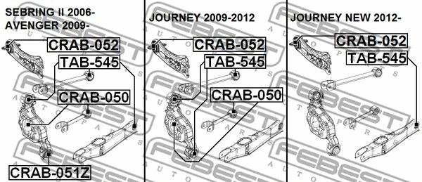 CRAB-052 FEBEST Подвеска, рычаг независимой подвески колеса (фото 2)