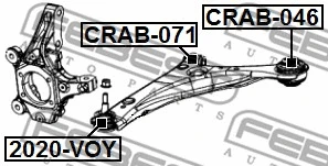 CRAB-071 FEBEST Подвеска, рычаг независимой подвески колеса (фото 2)