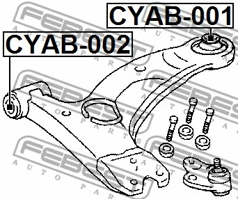 CYAB-001 FEBEST Подвеска, рычаг независимой подвески колеса (фото 2)