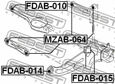 FDAB-015 FEBEST Подвеска, рычаг независимой подвески колеса (фото 2)