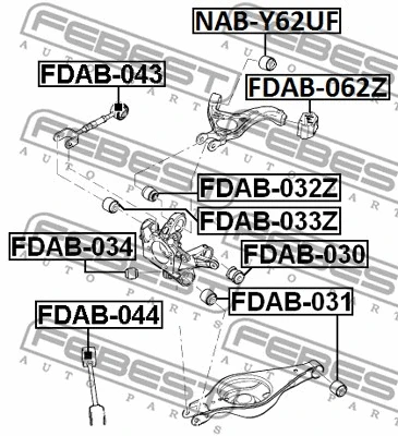 FDAB-030 FEBEST Подвеска, рычаг независимой подвески колеса (фото 2)