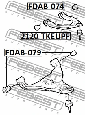 FDAB-074 FEBEST Подвеска, рычаг независимой подвески колеса (фото 2)
