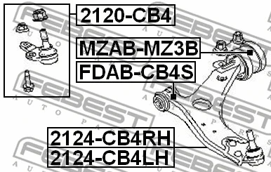 FDAB-CB4S FEBEST Подвеска, рычаг независимой подвески колеса (фото 2)