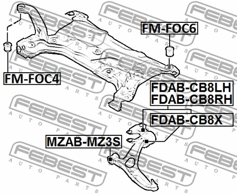 FDAB-CB8RH FEBEST Подвеска, рычаг независимой подвески колеса (фото 2)