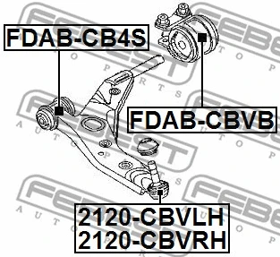 FDAB-CBVB FEBEST Подвеска, рычаг независимой подвески колеса (фото 2)