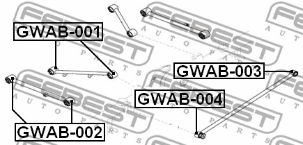 GWAB-002 FEBEST Подвеска, рычаг независимой подвески колеса (фото 2)