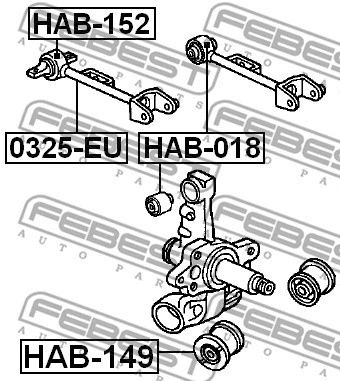 HAB-018 FEBEST Подвеска, рычаг независимой подвески колеса (фото 2)