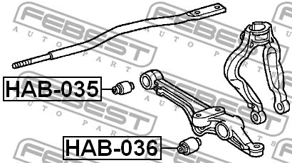 HAB-035 FEBEST Подвеска, рычаг независимой подвески колеса (фото 2)