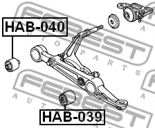 HAB-040 FEBEST Подвеска, рычаг независимой подвески колеса (фото 2)
