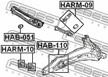 HAB-051 FEBEST Подвеска, рычаг независимой подвески колеса (фото 2)