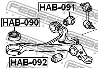 HAB-091 FEBEST Подвеска, рычаг независимой подвески колеса (фото 2)