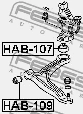 HAB-109 FEBEST Подвеска, рычаг независимой подвески колеса (фото 2)