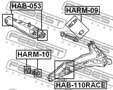 HAB-110RACE FEBEST Подвеска, рычаг независимой подвески колеса (фото 2)