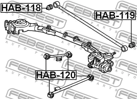 HAB-118 FEBEST Подвеска, рычаг независимой подвески колеса (фото 2)