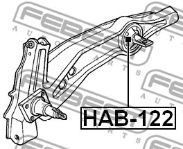 HAB-122 FEBEST Подвеска, рычаг независимой подвески колеса (фото 2)