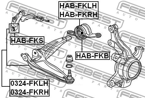 HAB-FKB FEBEST Подвеска, рычаг независимой подвески колеса (фото 2)