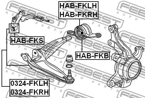 HAB-FKRH FEBEST Подвеска, рычаг независимой подвески колеса (фото 2)