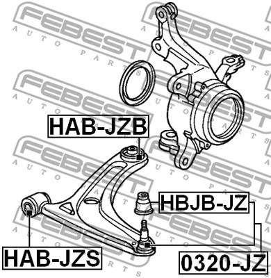 HAB-JZB FEBEST Подвеска, рычаг независимой подвески колеса (фото 2)