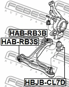 HAB-RB3B FEBEST Подвеска, рычаг независимой подвески колеса (фото 2)