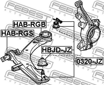 HAB-RGS FEBEST Подвеска, рычаг независимой подвески колеса (фото 2)