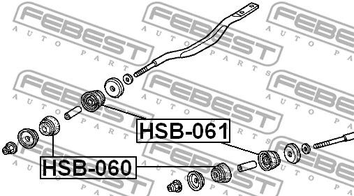 HSB-060 FEBEST Подвеска, рычаг независимой подвески колеса (фото 2)