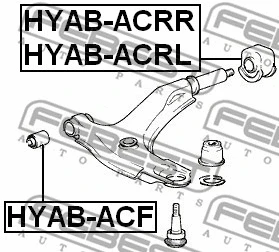 HYAB-ACRR FEBEST Подвеска, рычаг независимой подвески колеса (фото 2)