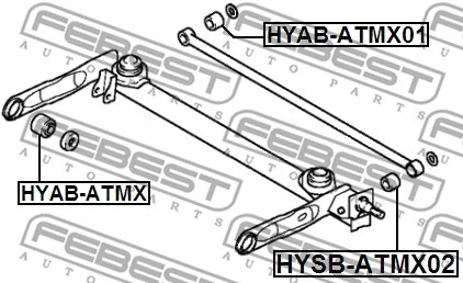HYAB-ATMX01 FEBEST Подвеска, рычаг независимой подвески колеса (фото 2)
