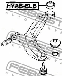 HYAB-ELB FEBEST Подвеска, рычаг независимой подвески колеса (фото 2)