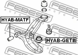 HYAB-GETB FEBEST Подвеска, рычаг независимой подвески колеса (фото 2)