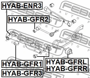 HYAB-GFR3 FEBEST Подвеска, рычаг независимой подвески колеса (фото 2)