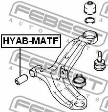 HYAB-MATF FEBEST Подвеска, рычаг независимой подвески колеса (фото 2)