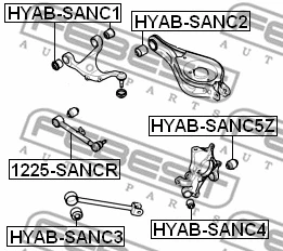 HYAB-SANC2 FEBEST Подвеска, рычаг независимой подвески колеса (фото 2)