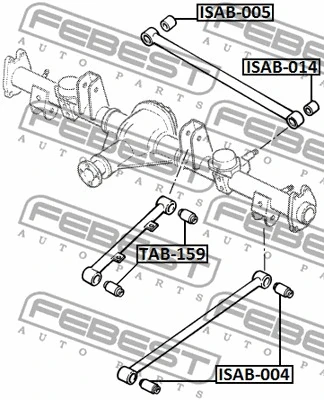 ISAB-014 FEBEST Подвеска, рычаг независимой подвески колеса (фото 2)